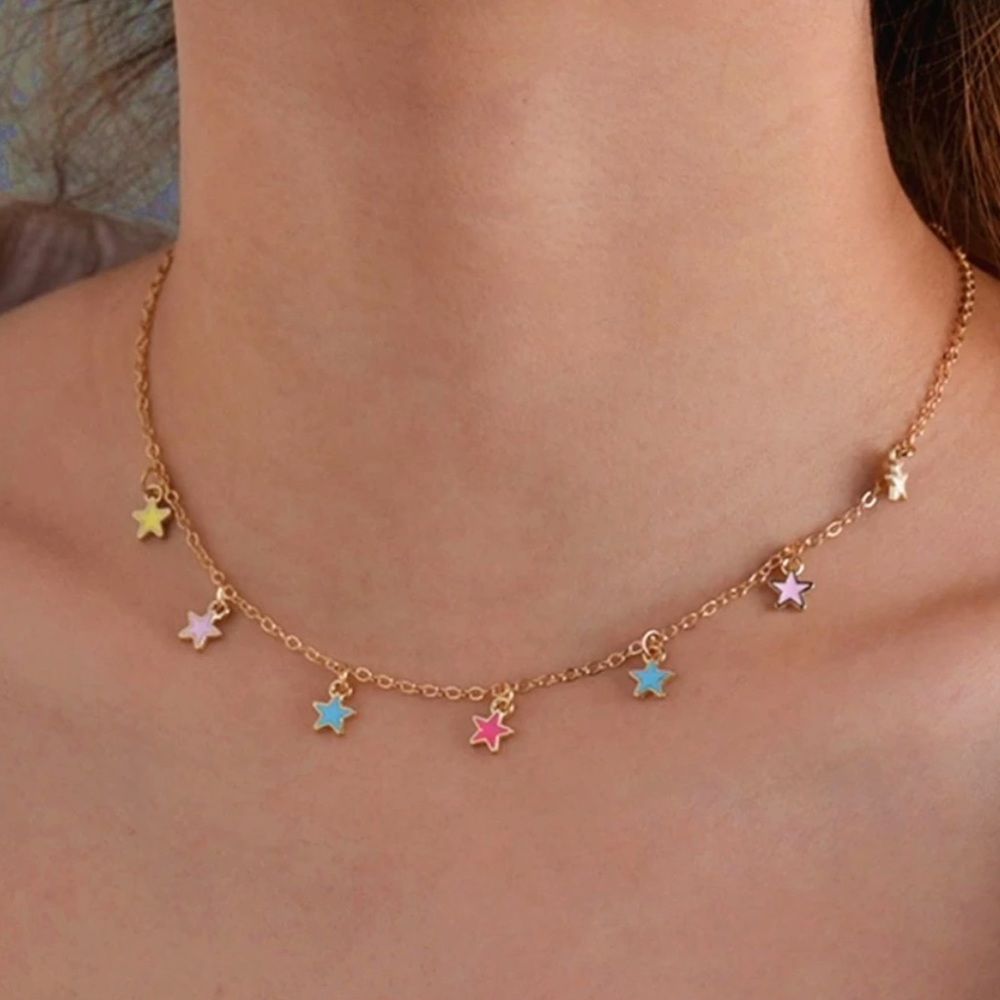 n e w | rainbow star necklace ⭐️